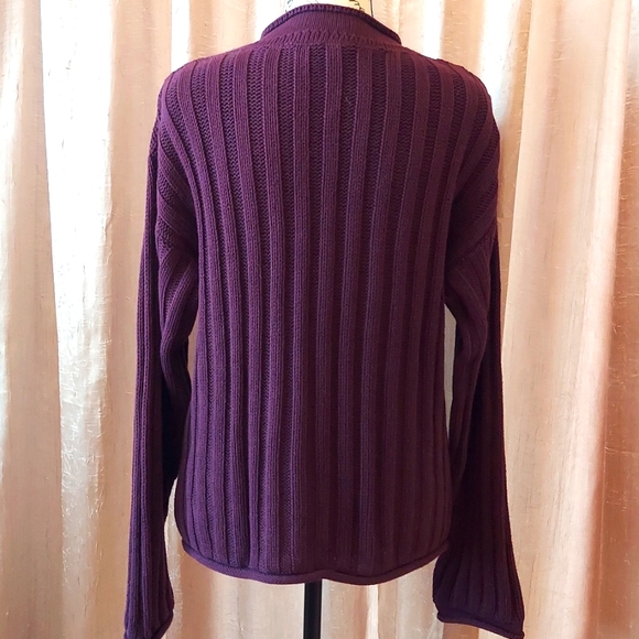 Charlotte Russe Cable Knit Burgundy Sweater Cozy Chunky Long Sleeve Sz M/L - Picture 4 of 8